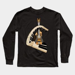 Curved piano with wonderful guitar Long Sleeve T-Shirt